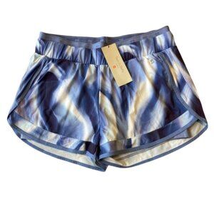 Sweaty Betty On Your Marks 4" Running Shorts Women's XL Blue Light Speed NWT